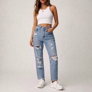 Hammer Jeans 1 NWT High Rise Jeans Button Fly Distressed Tapered Leg Women’s